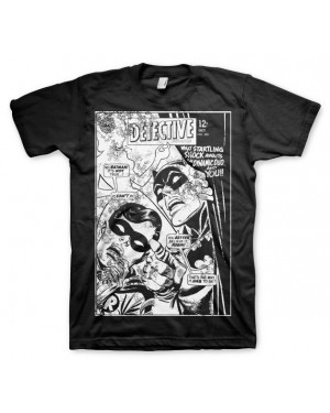 DC COMICS DETECTIVE COMICS BATMAN AND ROBIN DISTRESSED PRINT BLACK T-SHIRT