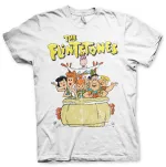 THE FLINTSTONES GROUP DISTRESSED PRINT WHITE T-SHIRT