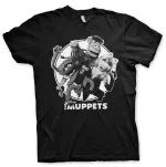 THE MUPPETS GROUP NOIR DISTRESSED PRINT BLACK T-SHIRT