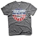 TOP GUN F-14A FIGHTER SYMBOL DISTRESSED PRINT DARK GREY T-SHIRT