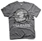 ALIENS USS SULACO BUGSTOMPER LOGO DISTRESSED PRINT DARK GREY T-SHIRT