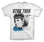 STAR TREK SPOCK ENTERPSISE/ SPACE PRINT WHITE T-SHIRT