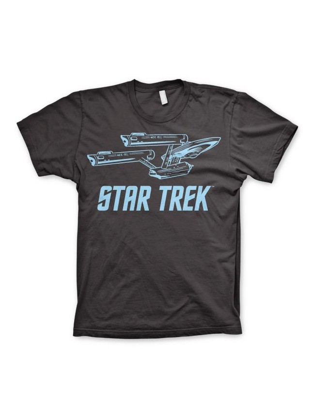 STAR TREK ENTERPSISE NCC-1701 STARFLEET PRINT BLACK T-SHIRT