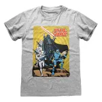 STAR WARS COMIC DARTH VADER, BOBA FETT & STORMTROOPERS GREY T-SHIRT