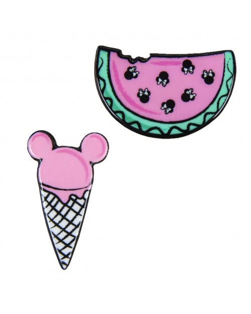 DISNEY MINNIE MOUSE ICE CREAM AND WATERMELON BROUCH BADGE