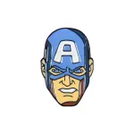 MARVEL COMICS CAPTAIN AMERICA FACE/MASK METAL PIN BADGE