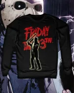 FRIDAY THE 13TH JASON VOORHEES MACHETE BLACK SWEATSHIRT JUMPER