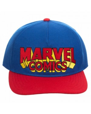 MARVEL COMICS 3D LOGO BLUE SNAPBACK BASEBALL CAP