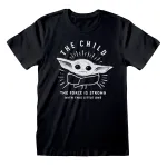 STAR WARS THE MANDALORIAN THE CHILD 'THE FORCE IS STRONG WITH THIS LITTLE ONE' BLACK T-SHIRT