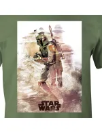 STAR WARS BOBA FETT MANDALORIAN ARMOUR KHAKI T-SHIRT