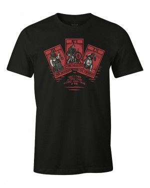 OFFICIAL WITCHER 3 LADIES OF THE WOODS GWENT CARDS PRINT BLACK T-SHIRT