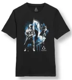 OFFICIAL ASSASSIN'S CREED LEGACY JACOB FRYE & CONNOR KENWAY GRAFFITI BLACK T-SHIRT