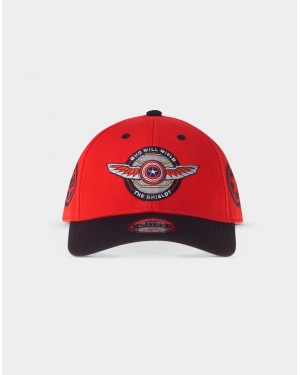 MARVEL COMICS THE FALCON AND THE WINTER SOLDIER SHIELD RED STRAPBACK BASEBALL CAP