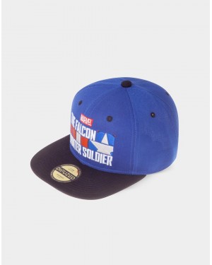 MARVEL COMICS THE FALCON AND THE WINTER SOLDIER LOGO BLUE SNAPBACK CAP