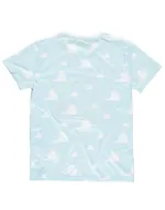 OFFICIAL PIXAR TOY STORY LOGO ALL OVER PRINT CLOUDS BLUE T-SHIRT