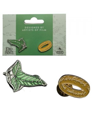 LORD OF THE RINGS ELVEN LEAF AND ONE RING COLLECTION ENAMEL PIN BADGE
