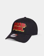 MARVEL COMICS DEADPOOL TEXT LOGO BLACK SNAPBACK BASEBALL CAP