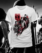 OFFICIAL DC COMICS JUSTICE LEAGUE - BATMAN, CYBORG AND THE FLASH DISTORT PRINT WHITE T-SHIRT