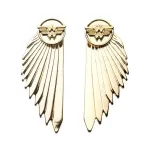 DC COMICS WONDER WOMAN 84 GOLDEN ARMOR STAINLESS STEEL STUD EARRINGS