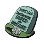 NICKELODEON SPONGEBOB SQUAREPANTS HERE LIES SQUIDWARD'S HOPES AND DREAMS  SOFT ENAMEL PIN BADGE