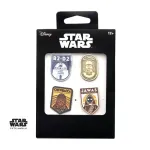 STAR WARS R2-D2, C-3PO, CHEWBACCA & JAWAS SOFT ENAMEL PIN BADGE (SET OF 4)