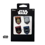 STAR WARS MILLENIUM FALCON, DEATH STAR, X-WING & TIE FIGHTER SOFT ENAMEL PIN BADGE (SET OF 4)