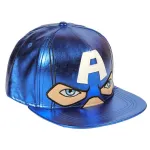 MARVEL COMICS CAPTAIN AMERICA'S FACE BLUE PU SNAPBACK CAP [KIDS]