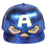 MARVEL COMICS CAPTAIN AMERICA'S FACE BLUE PU SNAPBACK CAP [KIDS]