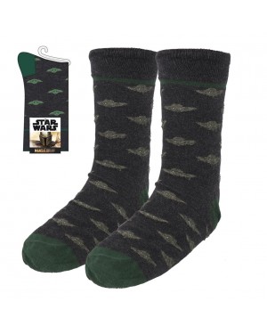 OFFICIAL STAR WARS THE MANDALORIAN BABY YODA (THE CHILD) FACES PAIR OF NOVELTY SOCKS