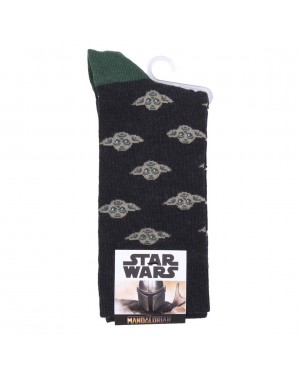 OFFICIAL STAR WARS THE MANDALORIAN BABY YODA (THE CHILD) FACES PAIR OF NOVELTY SOCKS