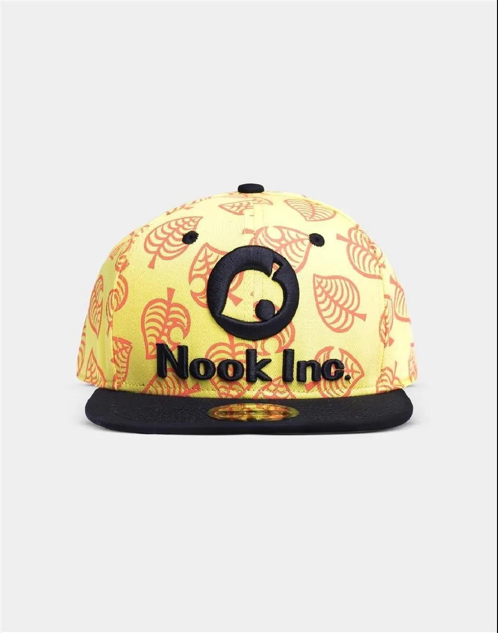 ANIMAL CROSSING NOOK INC. LEAF LOGO YELLOW SNAPBACK CAP