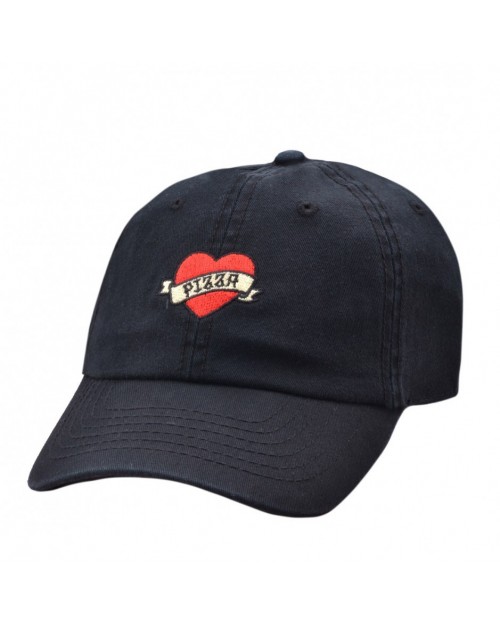 CARBON 212 - PIZZA HEART BLACK BASEBALL CAP 'DAD HAT'