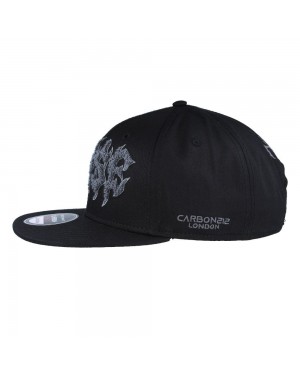 CARBON 212 NOISE GREY CHENILLE EMBROIDERY BLACK  SNAPBACK CAP