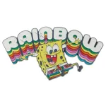 SPONGEBOB SQUAREPANTS RAINBOW METAL PIN BADGE