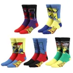 MARVEL COMICS X-MEN CHARACTERS ALL OVER PRINT 5 PAIRS CREW SOCKS (CHARACTER COLLECTION)