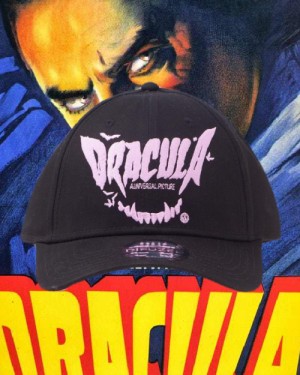 UNIVERSAL MONSTERVERSE DRACULA FACE BLACK STRAPBACK BASEBALL CAP