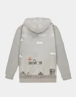 OFFICIAL NINTENDO SUPER MARIO BROS MARIO SCENE GREY HOODIE JUMPER