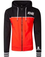 OFFICIAL ATARI LOGO COLOUR BLOCK RED HOODIE JUMPER