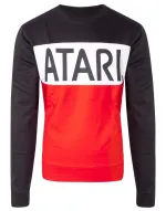 OFFICIAL ATARI LOGO COLOUR BLOCK RED SWEATSHIRT JUMPER