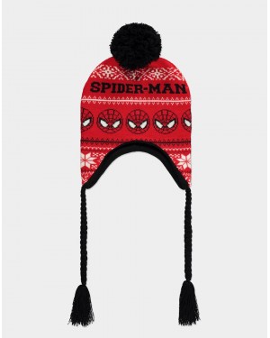 OFFICIAL MARVEL COMICS SPIDER-MAN MASK FACE SHERPA HIMALAYAN STYLED BEANIE