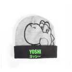 NINTENDO SUPER MARIO BROS YOSHI JAPANESE TEXT GREY CUFF BEANIE