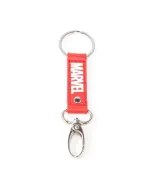 MARVEL COMICS LOGO PRINT RED FABRIC KEYRING