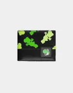 NINTENDO SUPER MARIO BROS YOSHI ALL OVER PRINT BLACK BI-FOLD WALLET