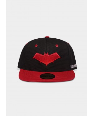 DC COMICS BATMAN RED HOOD SYMBOL BLACK SNAPBACK BASEBALL CAP