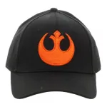 STAR WARS REBEL ALLIANCE ORANGE EMBROIDERY SYMBOL BLACK SNAPBACK CAP HAT