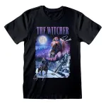 NETFLIX THE WITCHER GERALT & ROACH 80S POSTER BLACK T-SHIRT