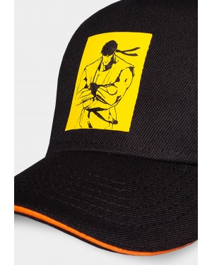 STREET FIGHTER RYU FIGHT PRINTED BLACK SNAPBACK CAP