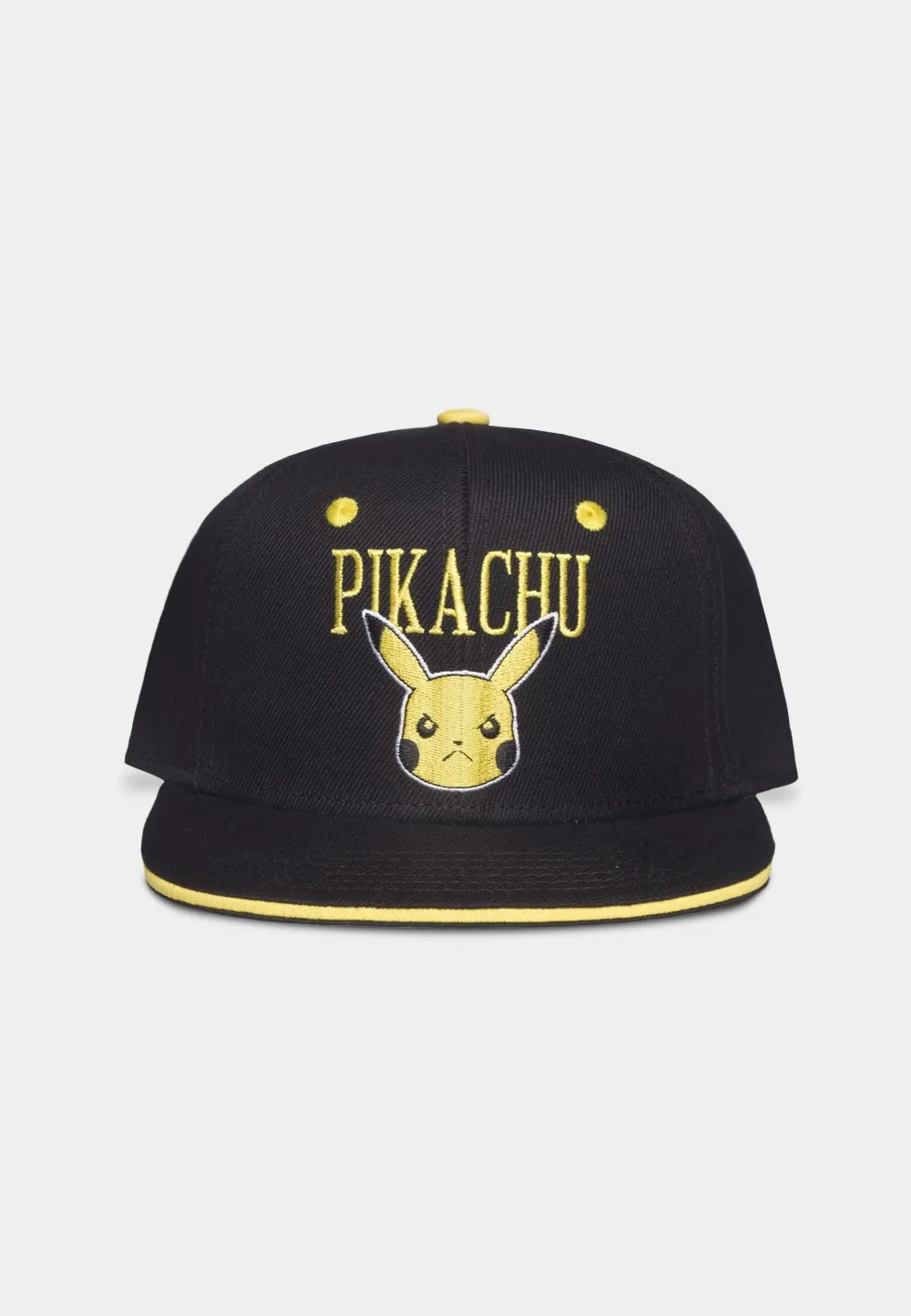 NINTENDO POKEMON ANGRY PIKACHU BLACK SNAPBACK BASEBALL CAP