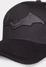 DC COMICS THE BATMAN LOGO COWL SHAPED BLACK SNAPBACK BASEBALL CAP