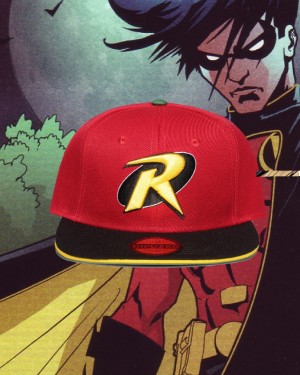 DC COMICS BATMAN ROBIN SYMBOL RED SNAPBACK CAP